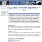 The Oil Game: Problem-based learning exercise in an Environmental Geology lecture-format class